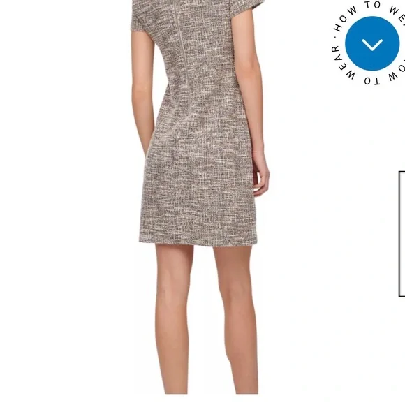Calvin Klein Elegant Tweed Dress size 12 Wedding Guest Classic Chic Capsule - Picture 2 of 13